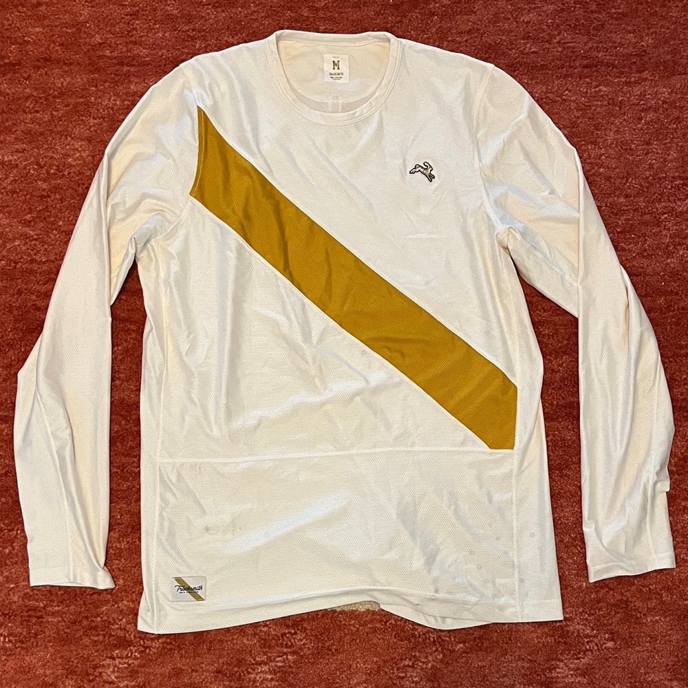 Tracksmith Van Cortlandt Long Sleeve - White and Gold
